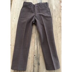 Vtg 60's EDDIE BAUER Thick Wool Hunting Pants 32x29 Brown Plaid Talon 42 Zipper